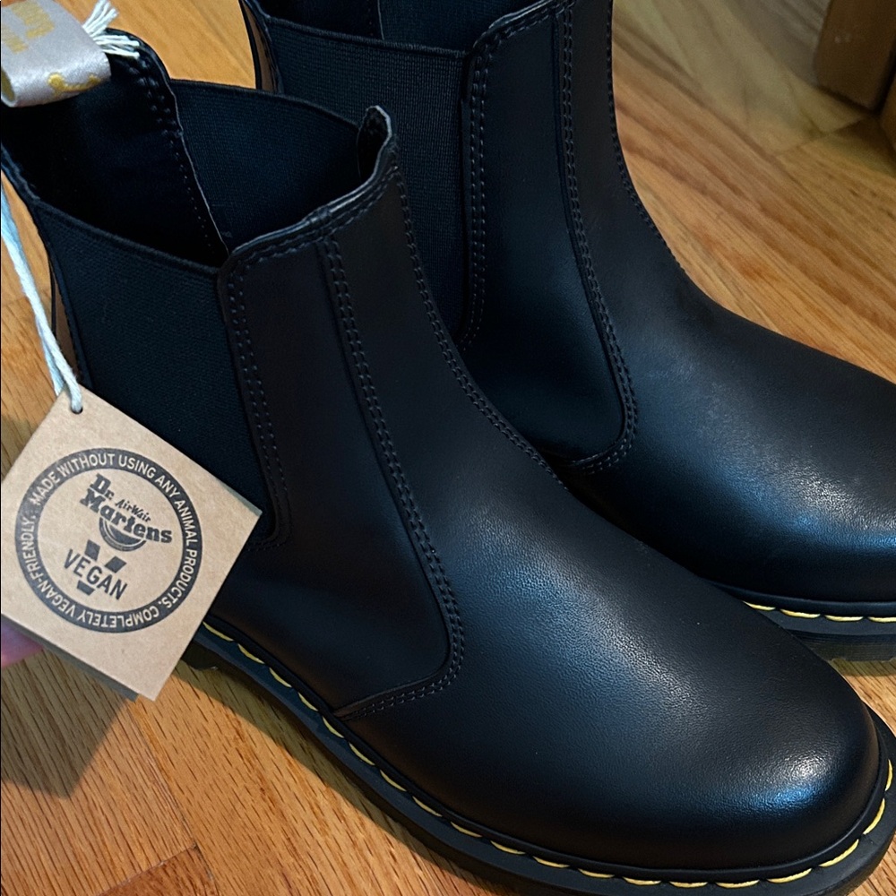 Dr. Martens Vegan Black Ankle Boots - Chelsea Boots